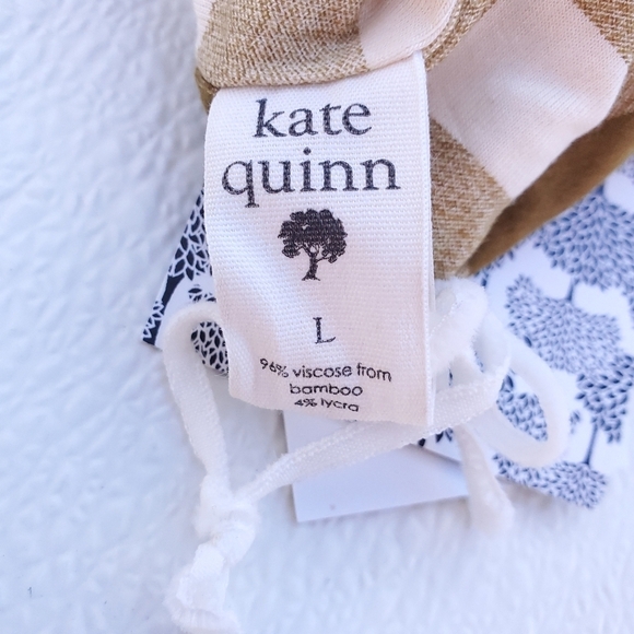 NWT Kate Quinn Slouchy Beanie Sack Hat Gingham Size Large Bamboo - Picture 5 of 6